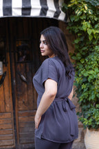 Dark Gray Back Ribbon