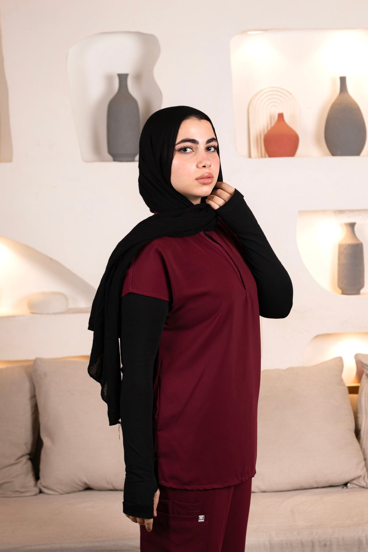 Burgundy Half Collar