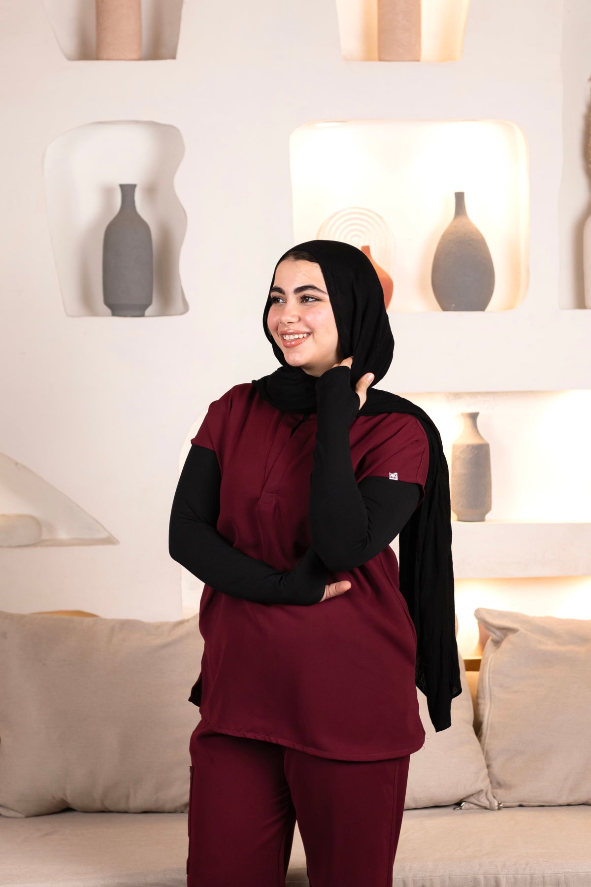 Burgundy Half Collar