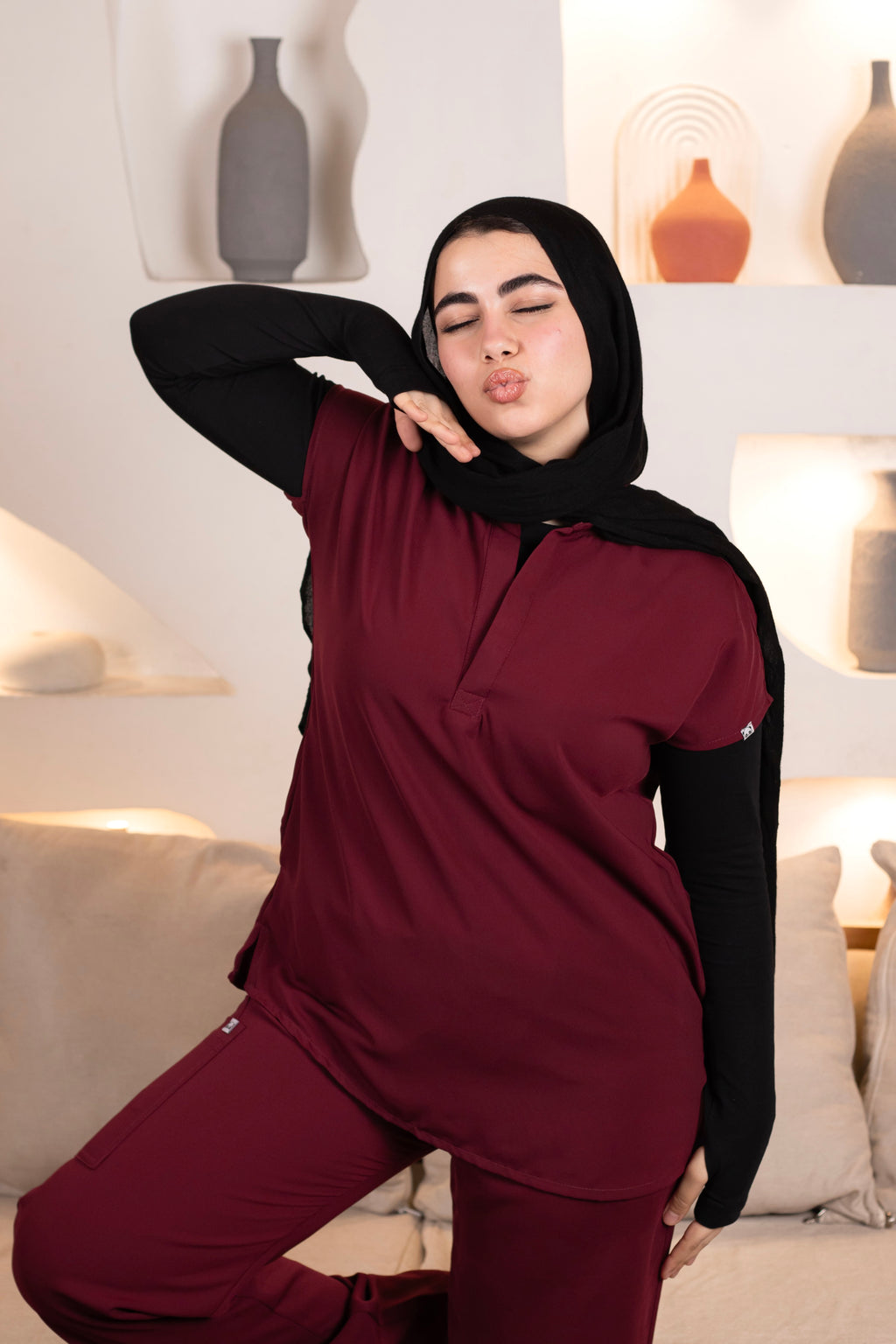 Burgundy Half Collar