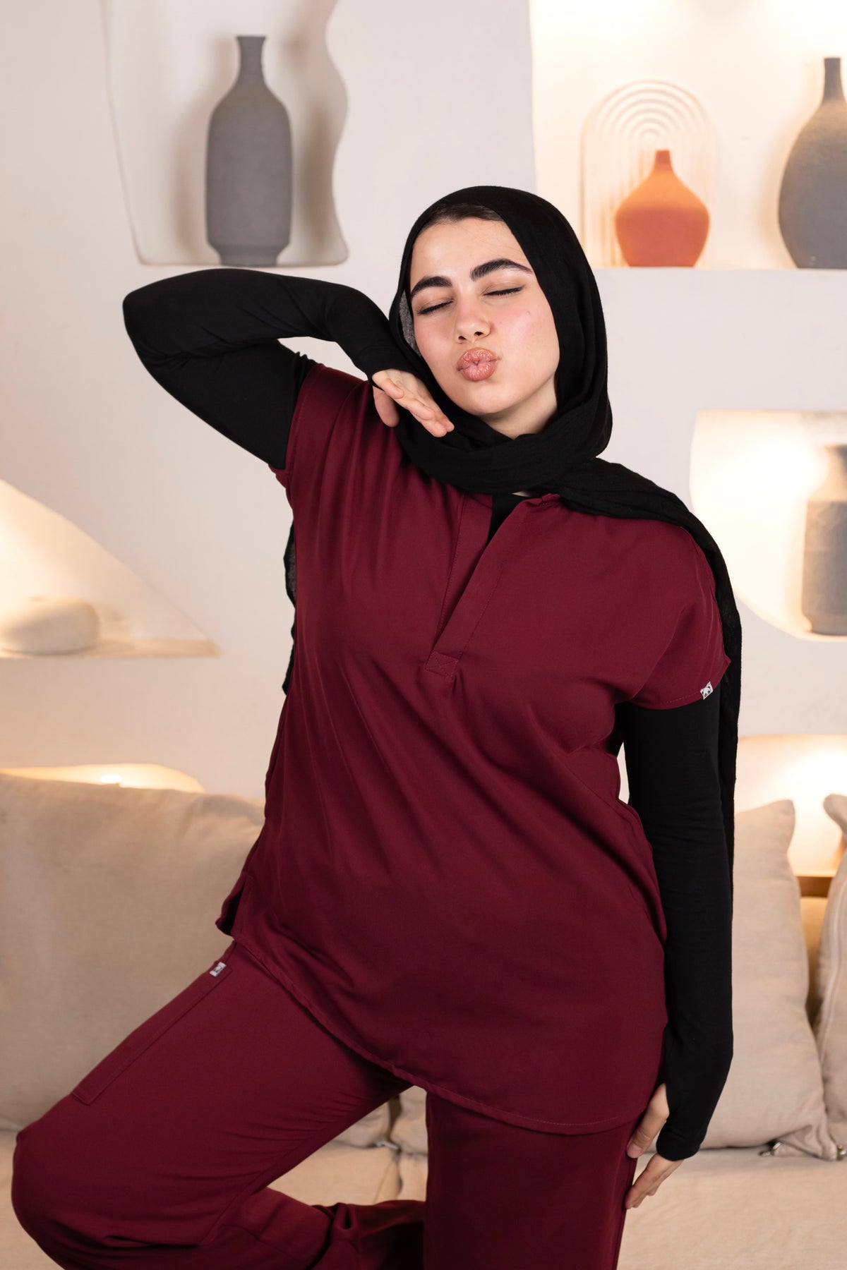 Burgundy Half Collar