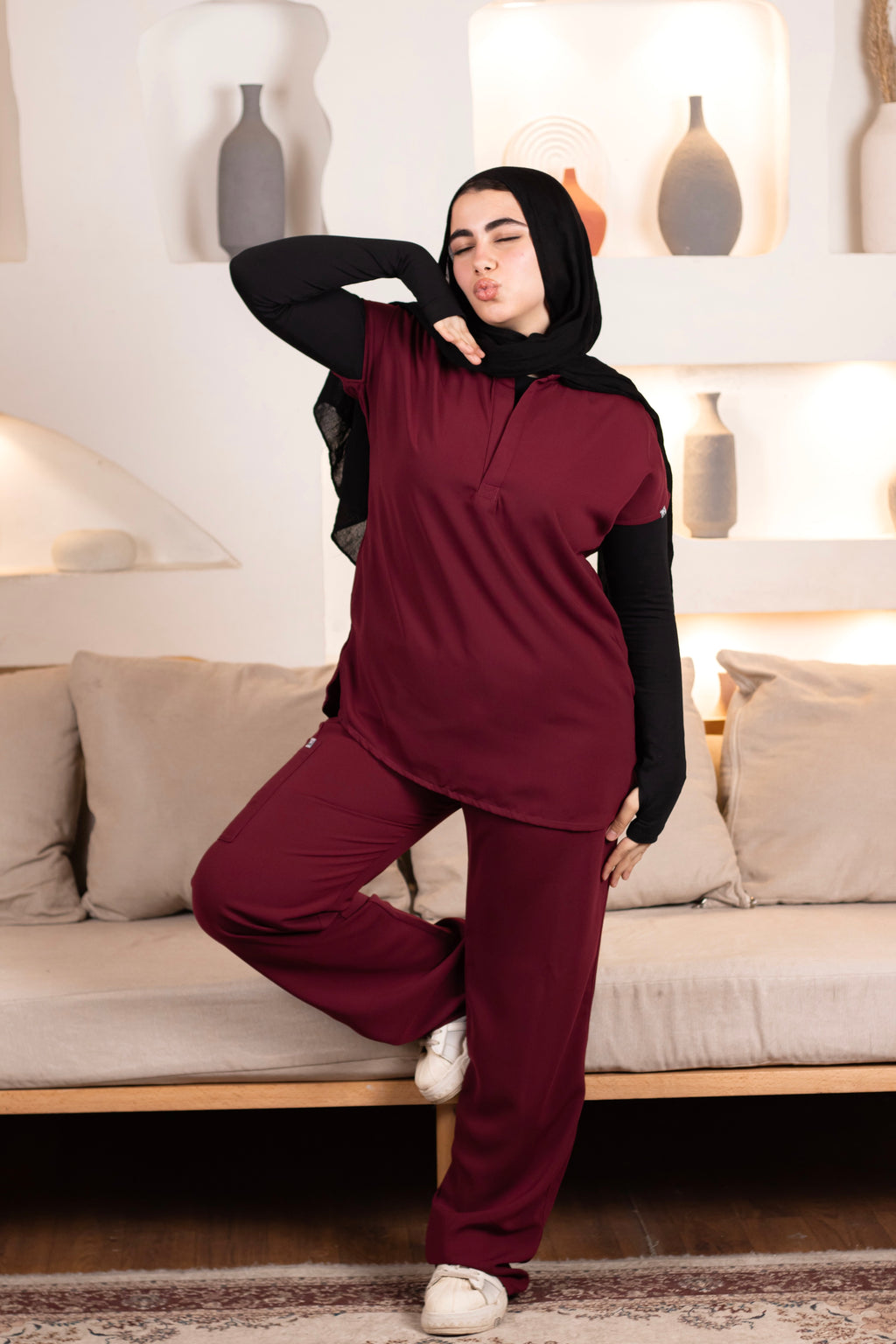 Burgundy Half Collar