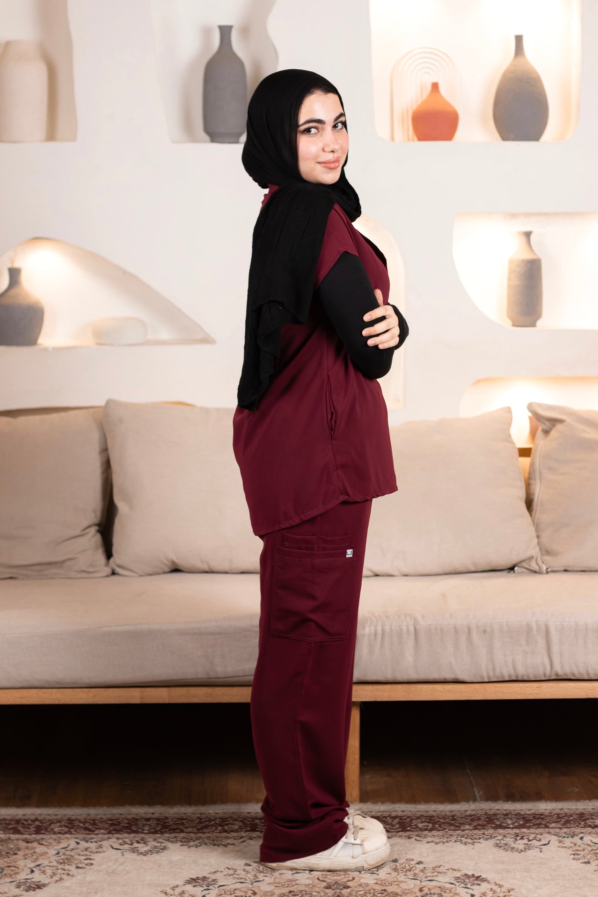 Burgundy Half Collar