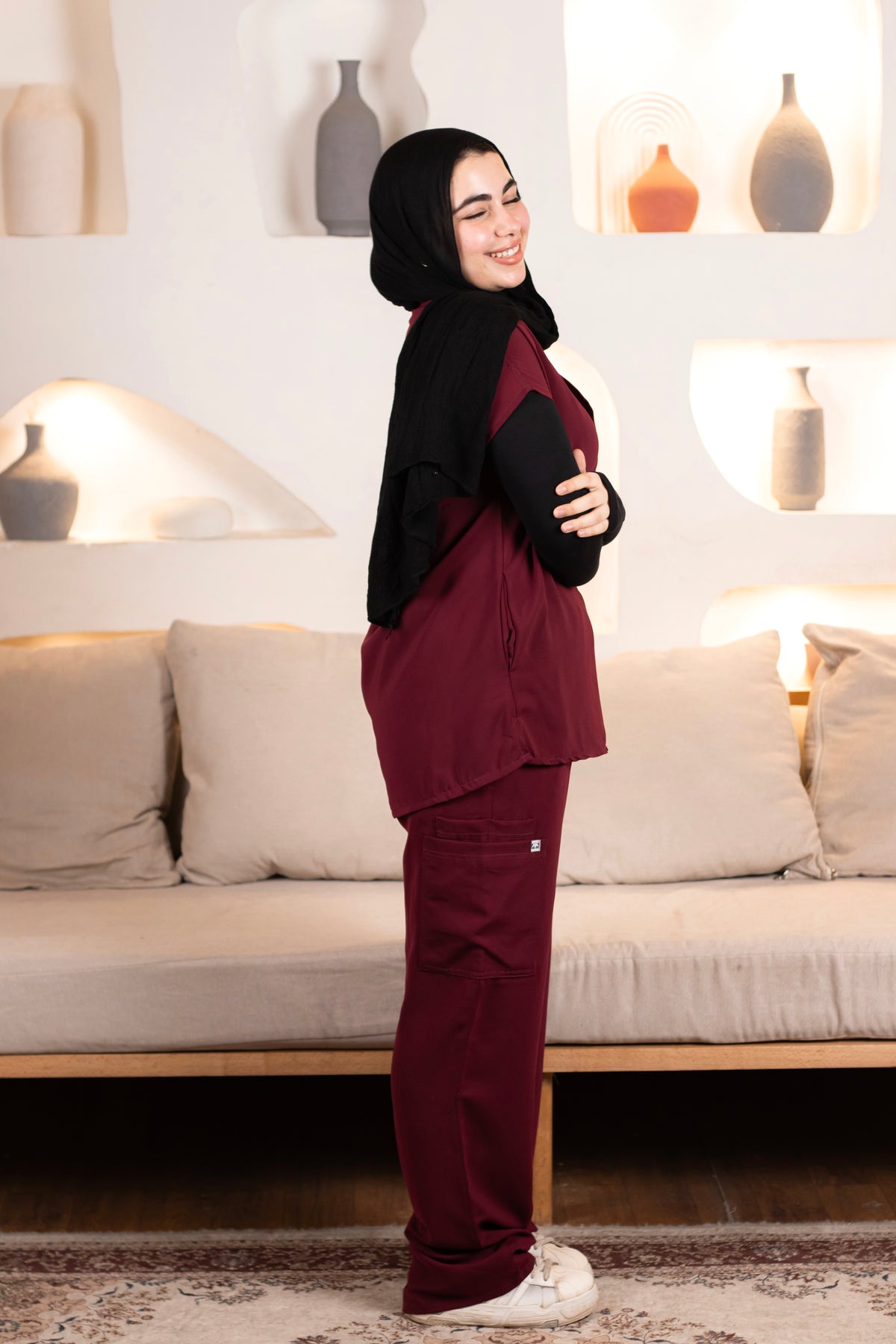 Burgundy Half Collar