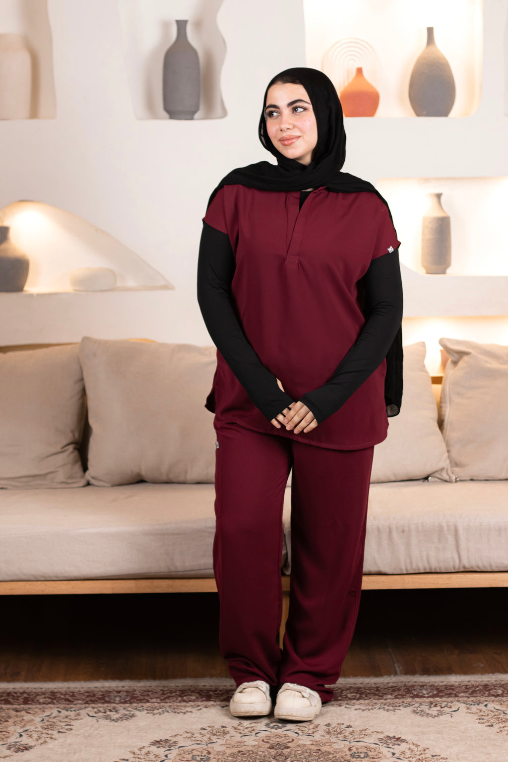 Burgundy Half Collar