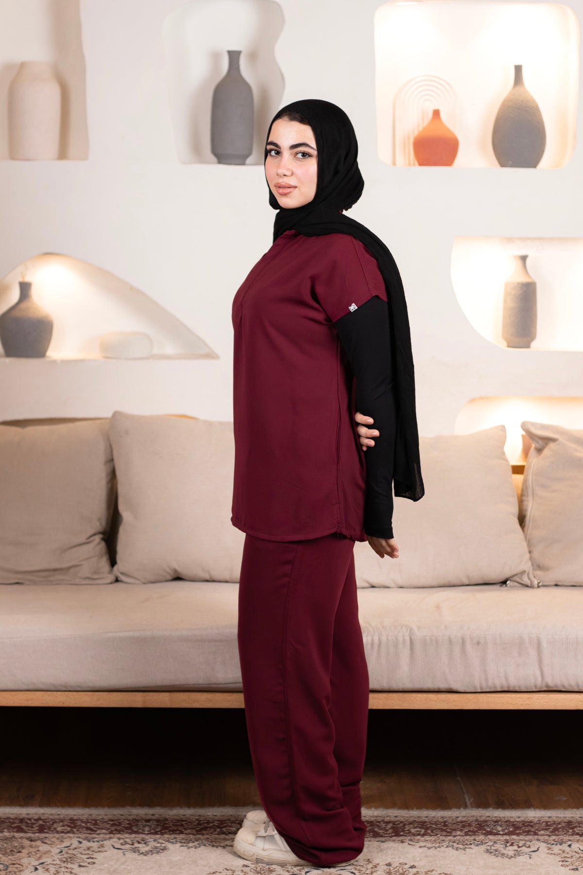 Burgundy Half Collar