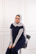 Navy Blue Half Collar