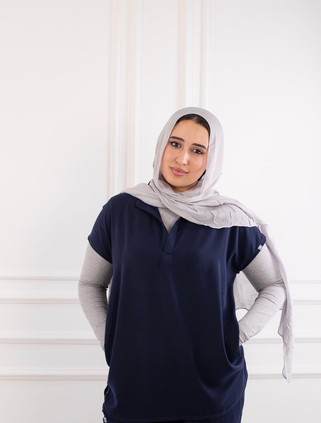 Navy Blue Half Collar