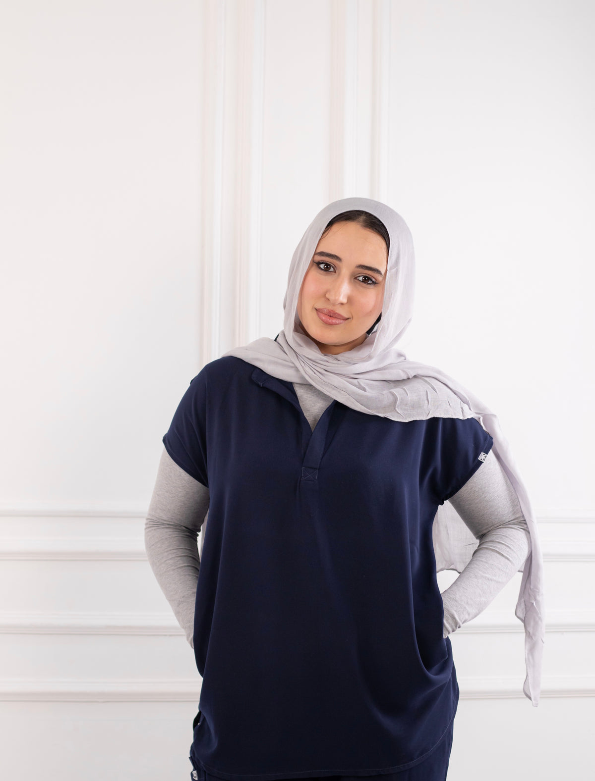Navy Blue Half Collar