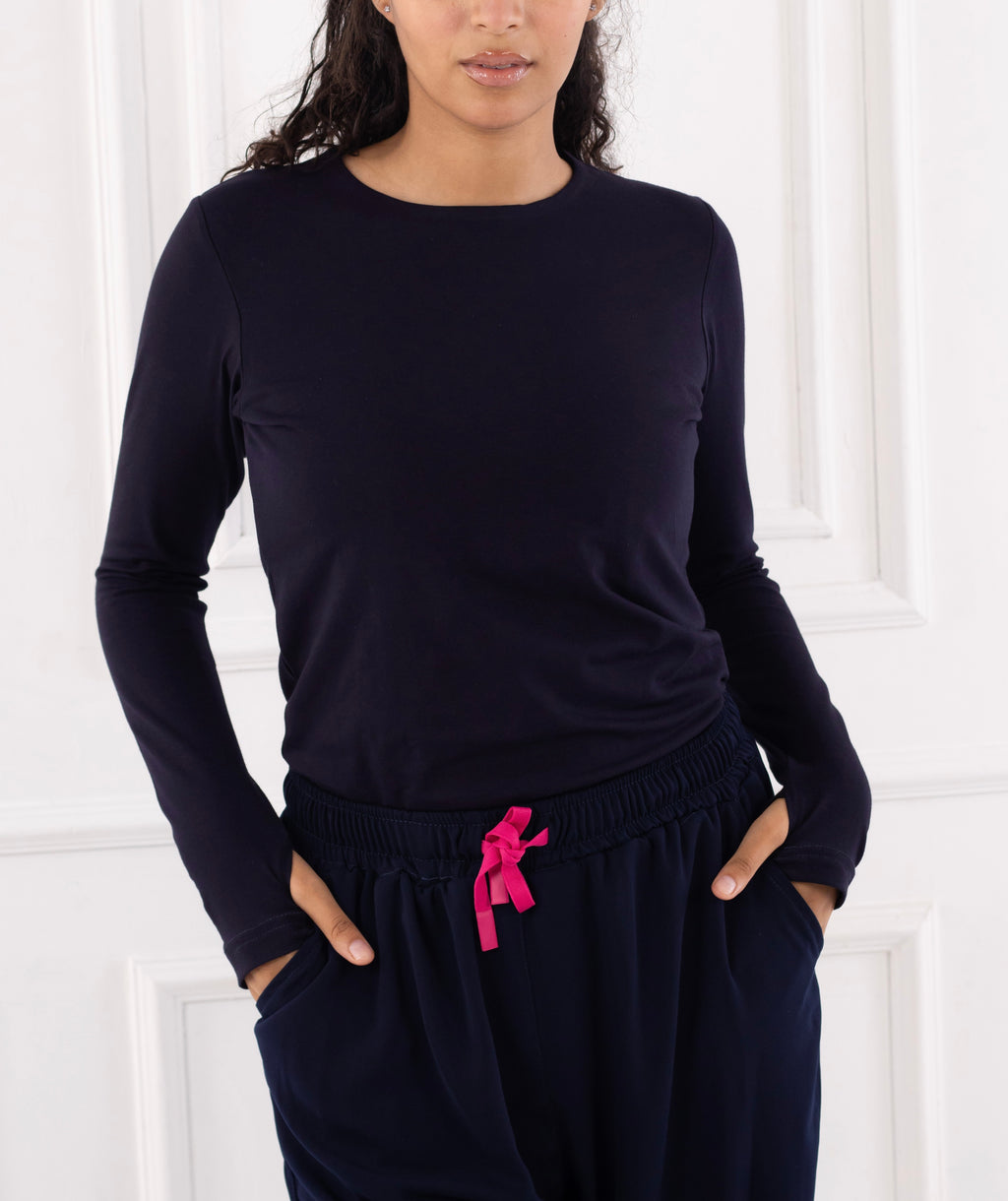 Navy Blue Basic Top